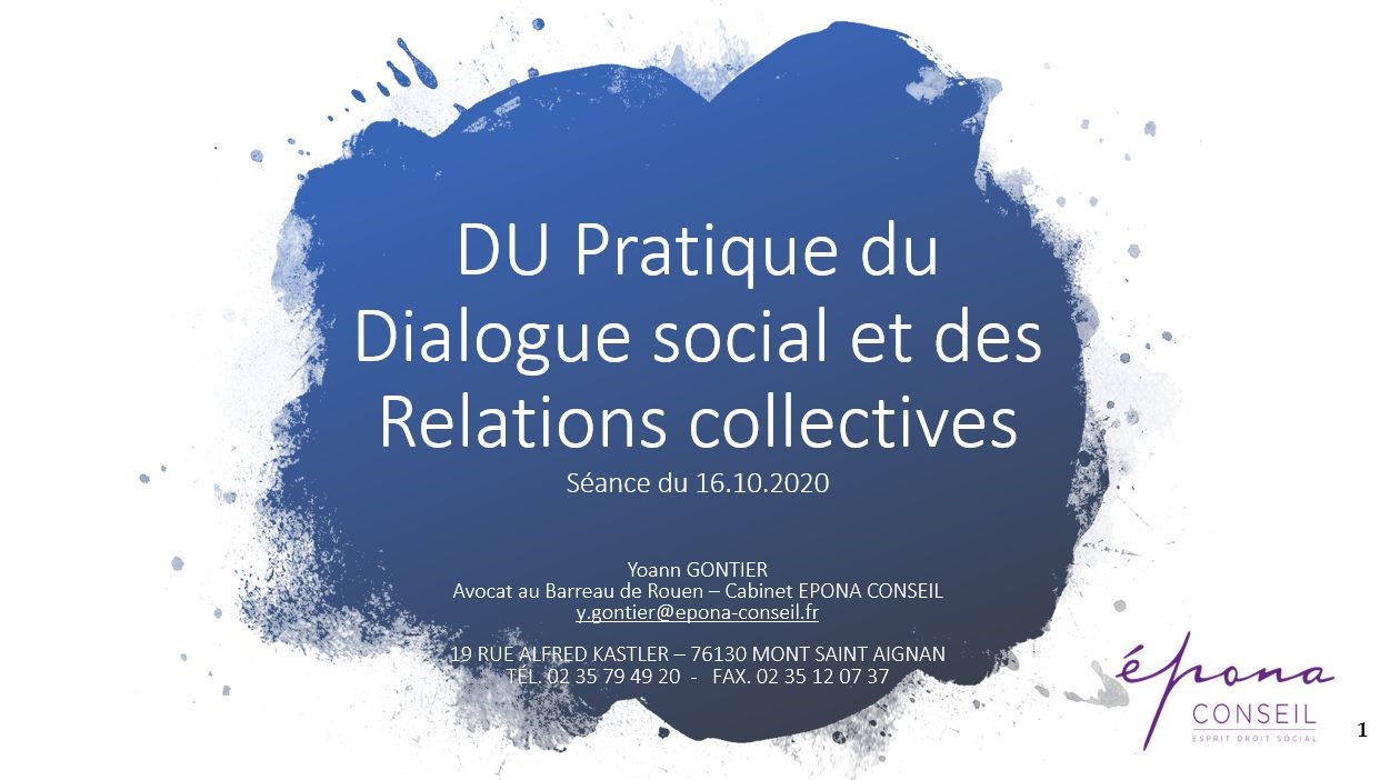 Diplôme Universitaire Pratique du Dialogue social et des Relations collectives