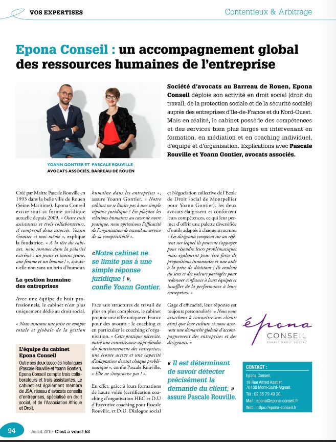 interview revue MEDEF Paris